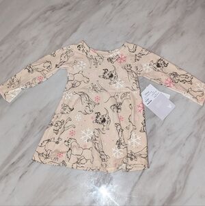 Cute Beige Long Sleeve Dress 101 Dalmations
